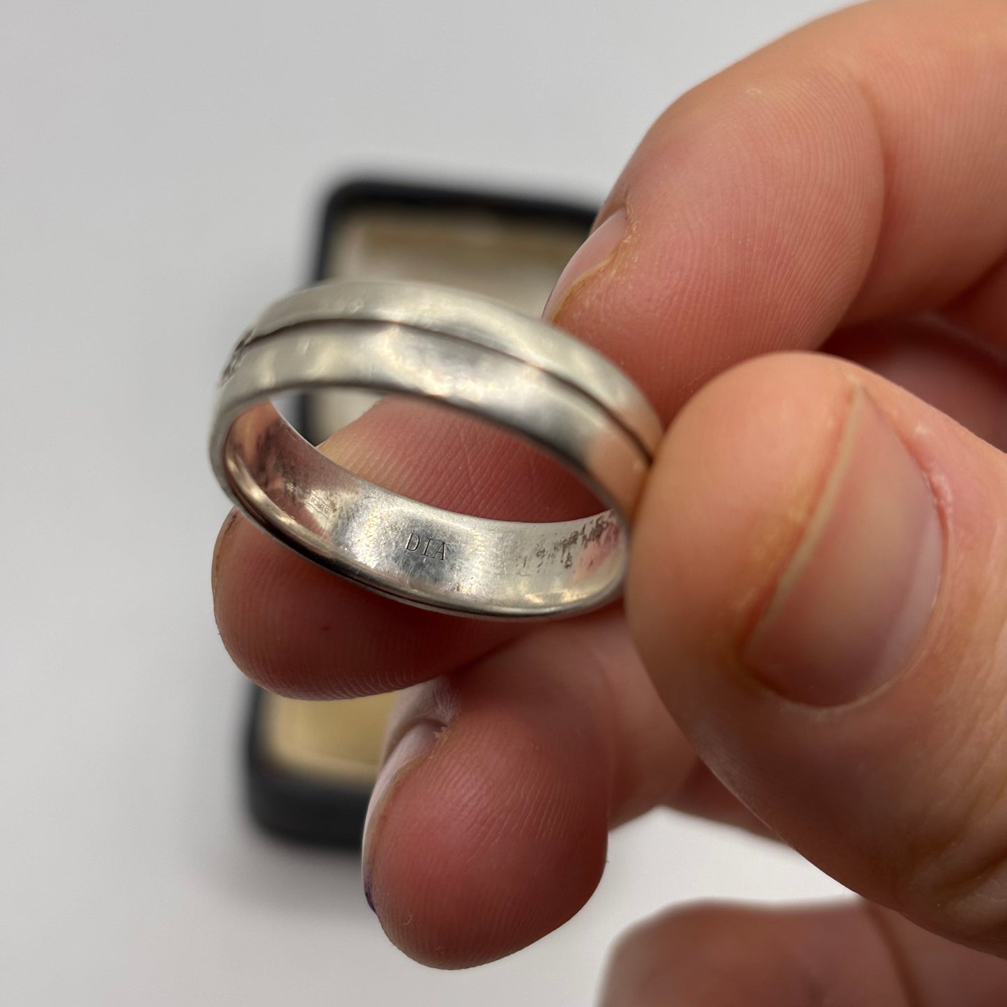 Silver Diamond Band Ring