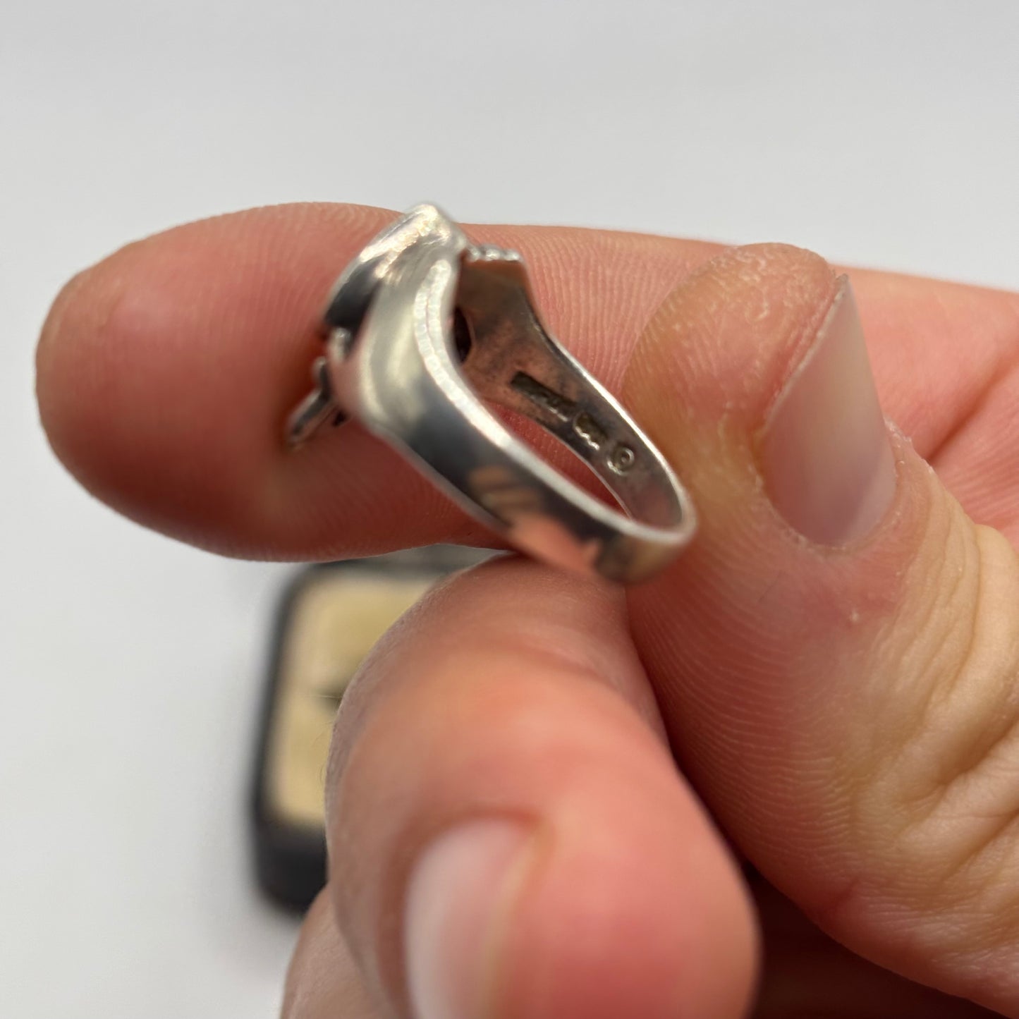 Silver Green Agate Claddagh Ring