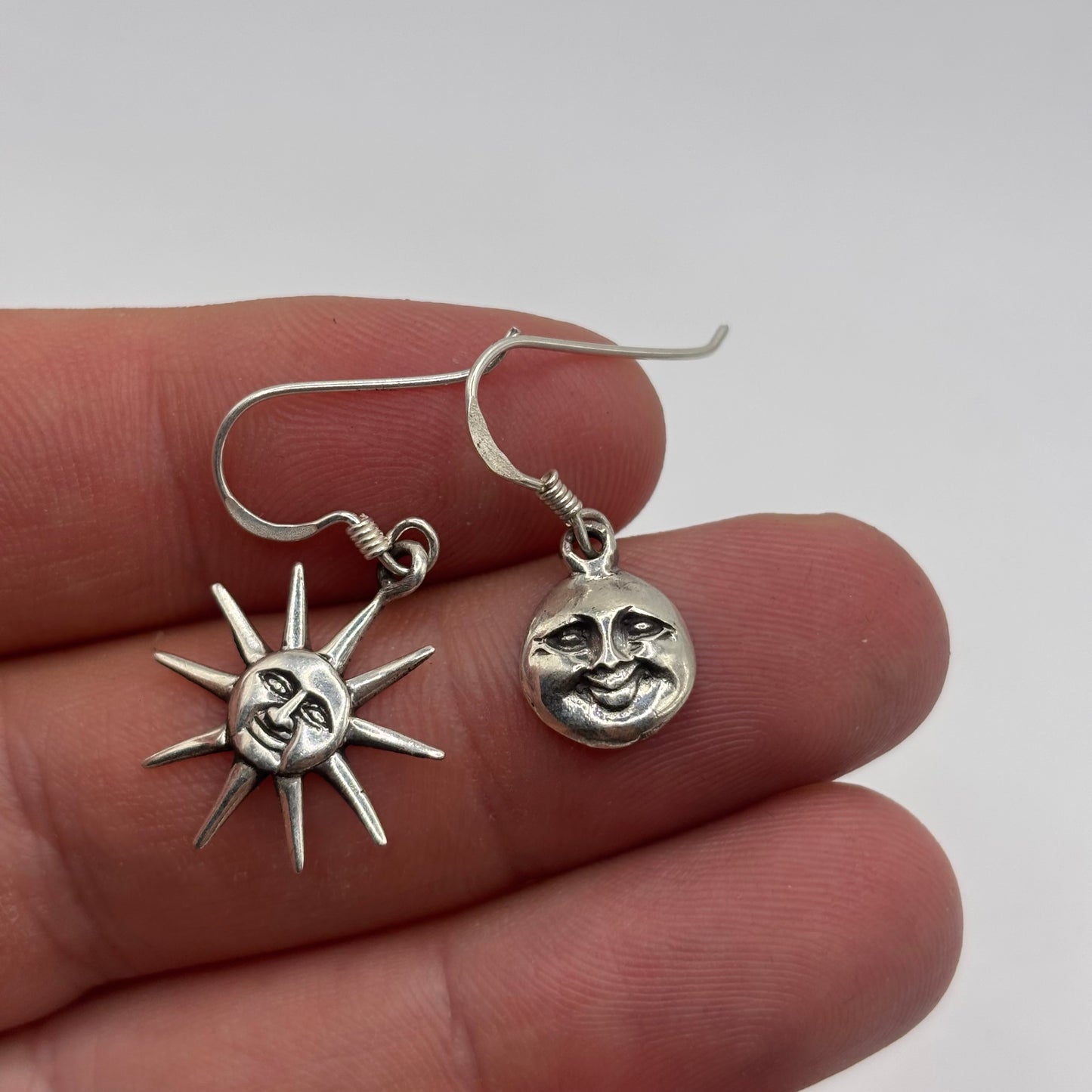 Silver Moon & Sun Earrings