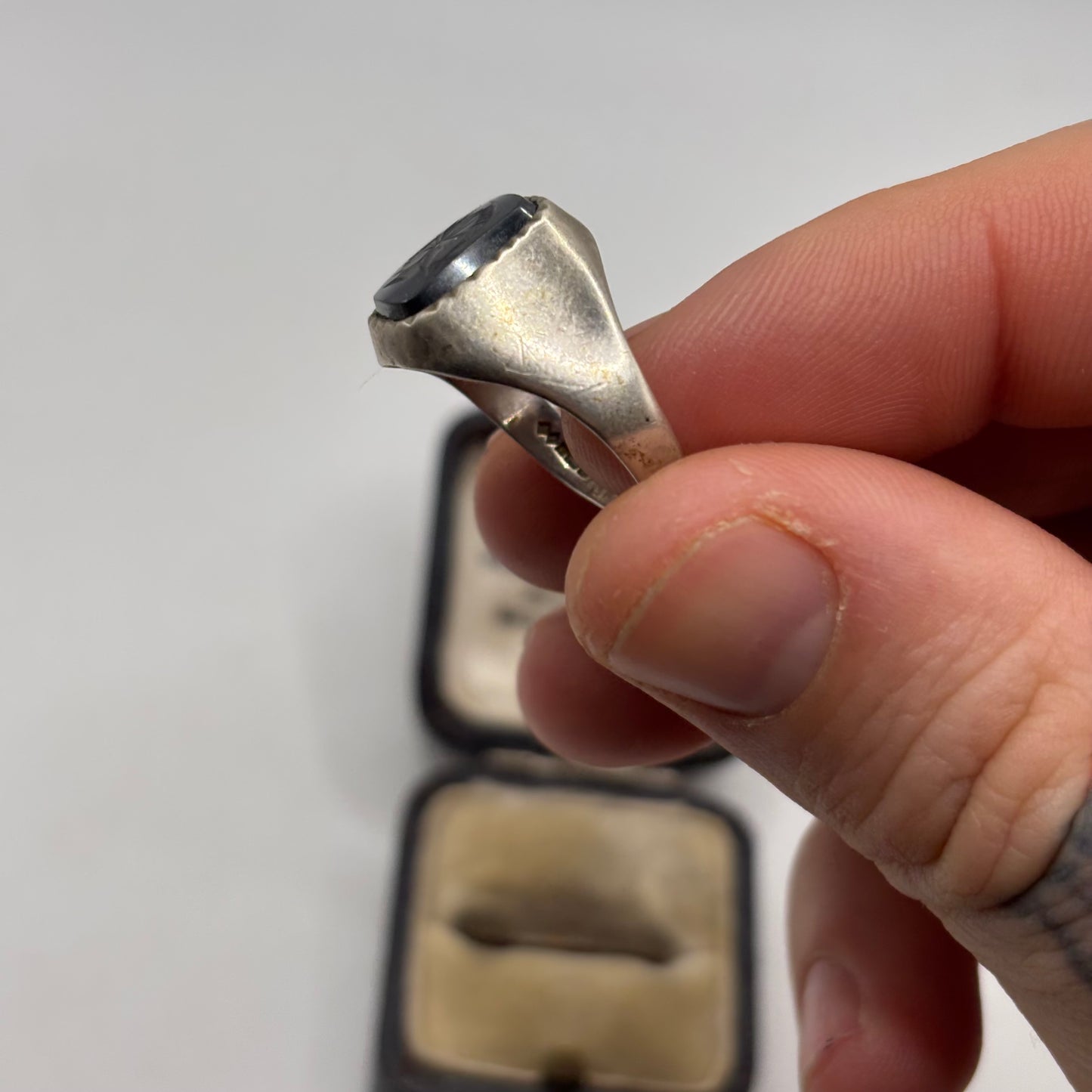 Silver Hematite Gladiator Ring (R)