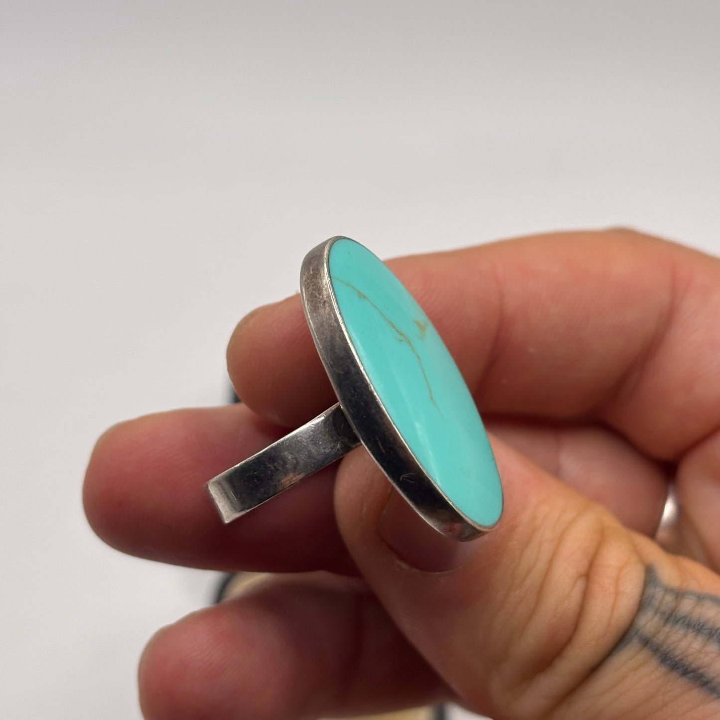 Silver Oval Turquoise Ring