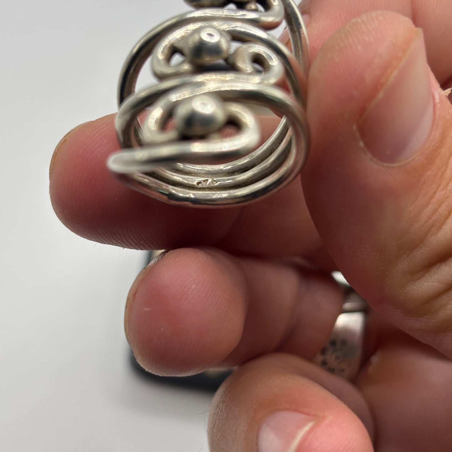 Silver Heavy Abstract Ring (P)