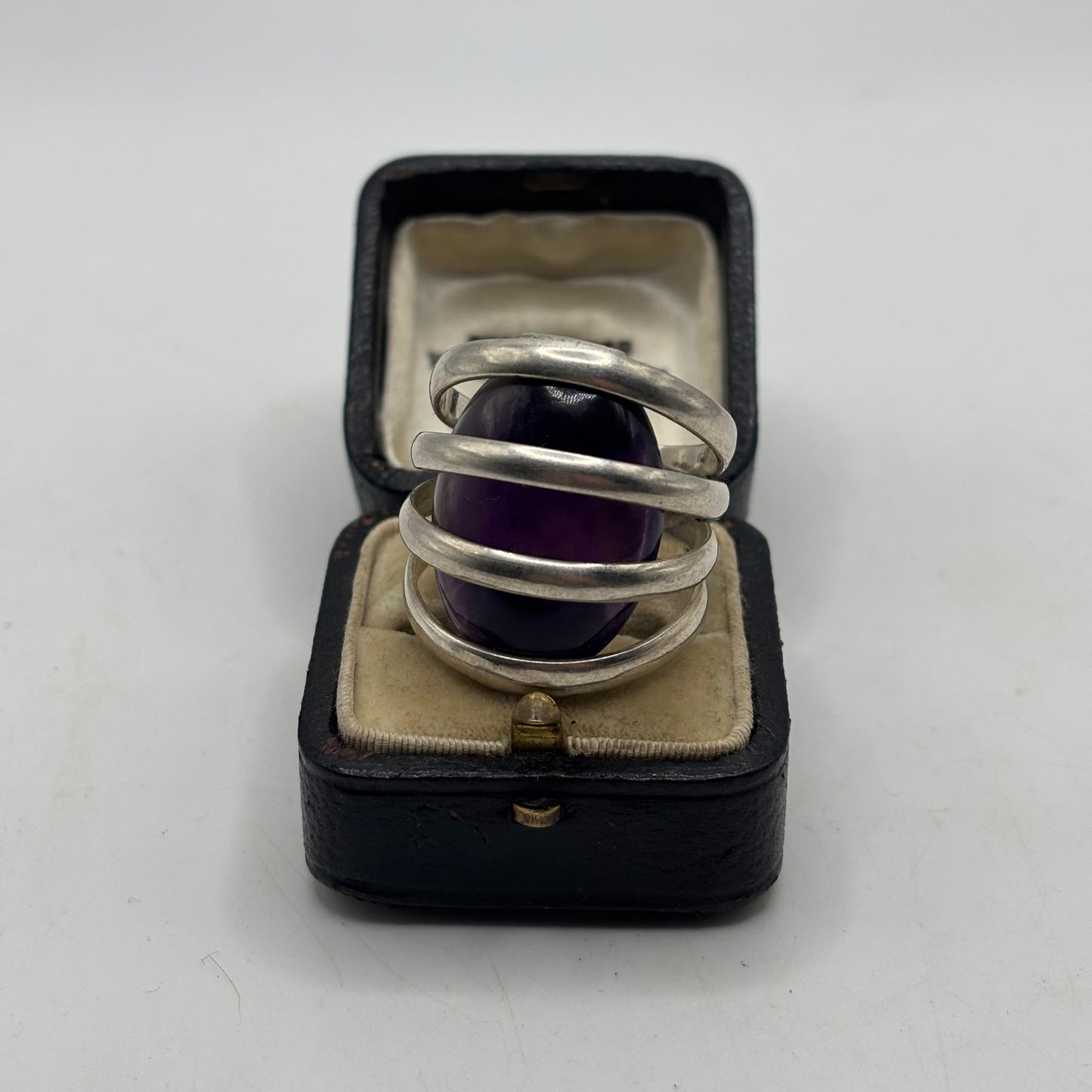 Silver Large Amethyst Ring (S)