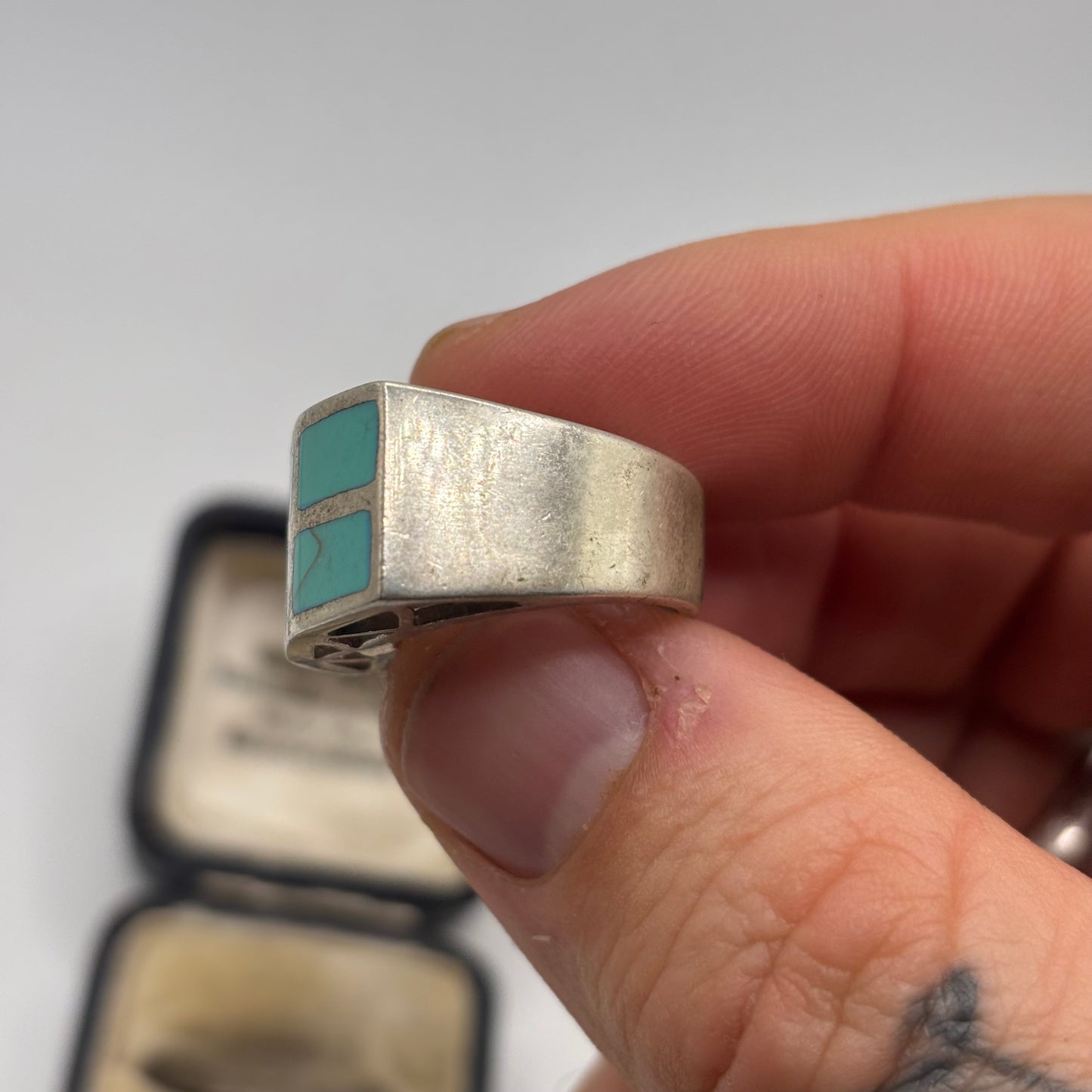 Silver Chunky Turquoise Ring