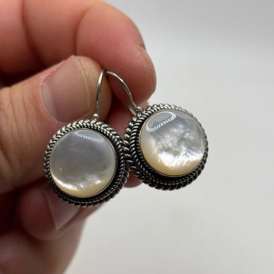 Silver Pearl Balinese Earrings