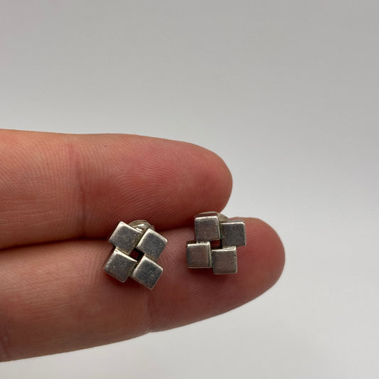 Silver Cube Earrings