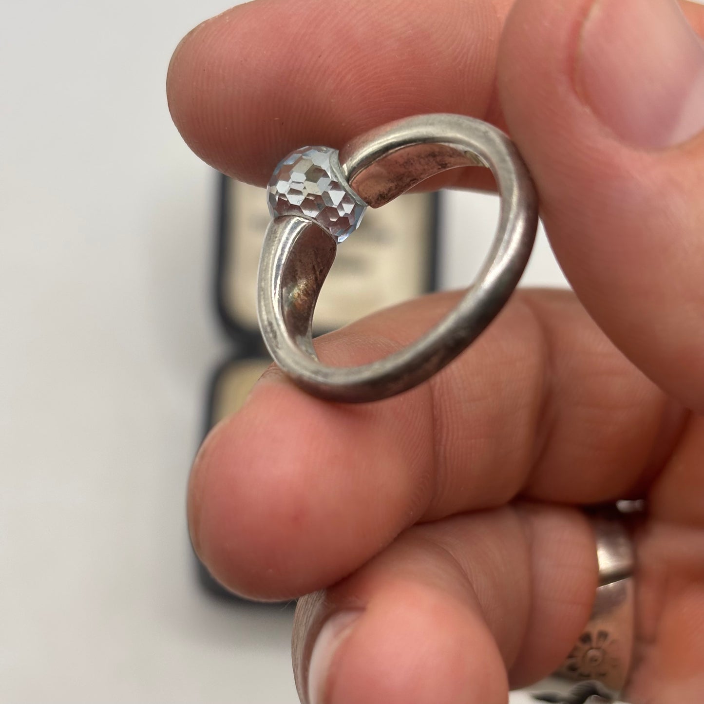 Silver Faceted Topaz Ring (R)
