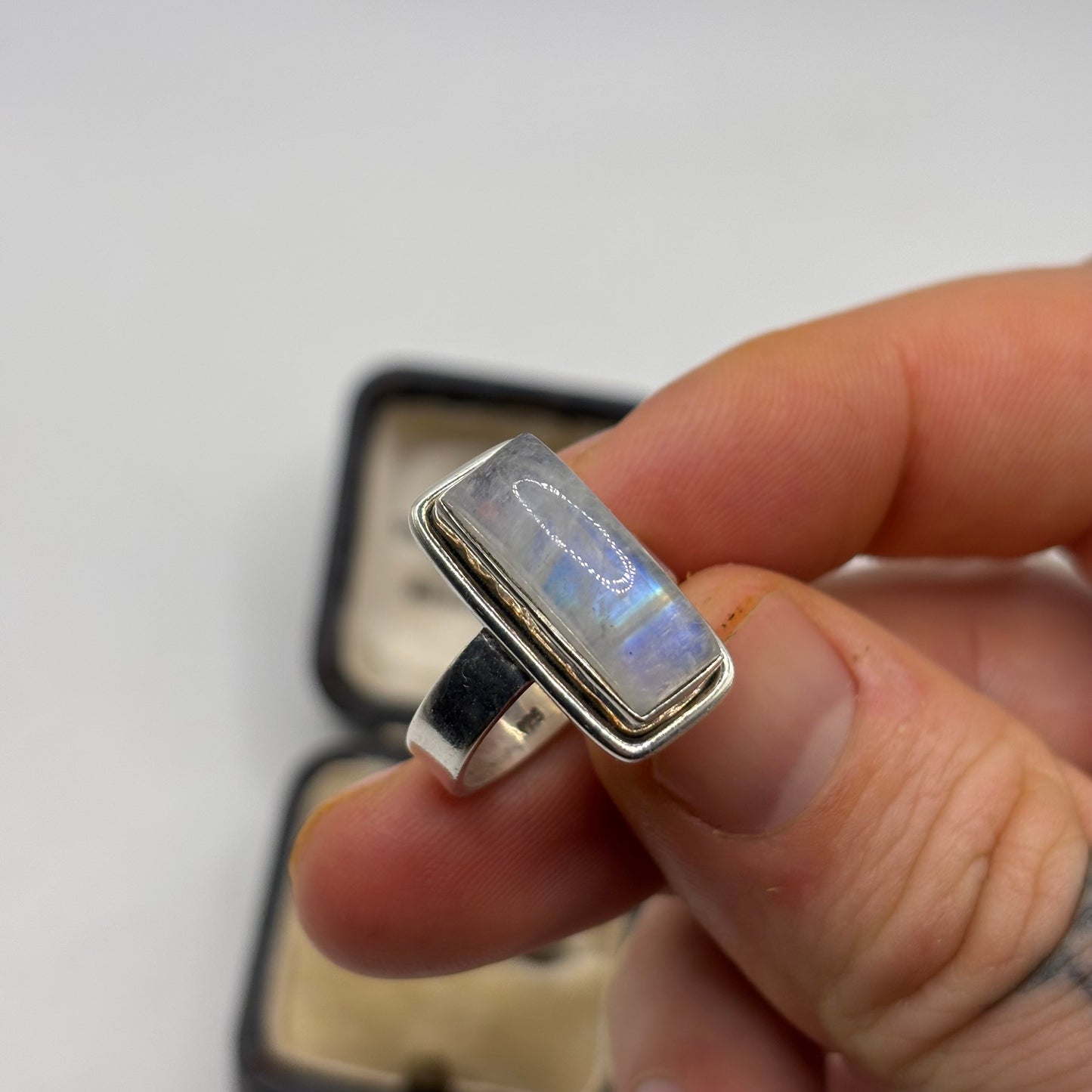 Silver Chunky Moonstone Ring