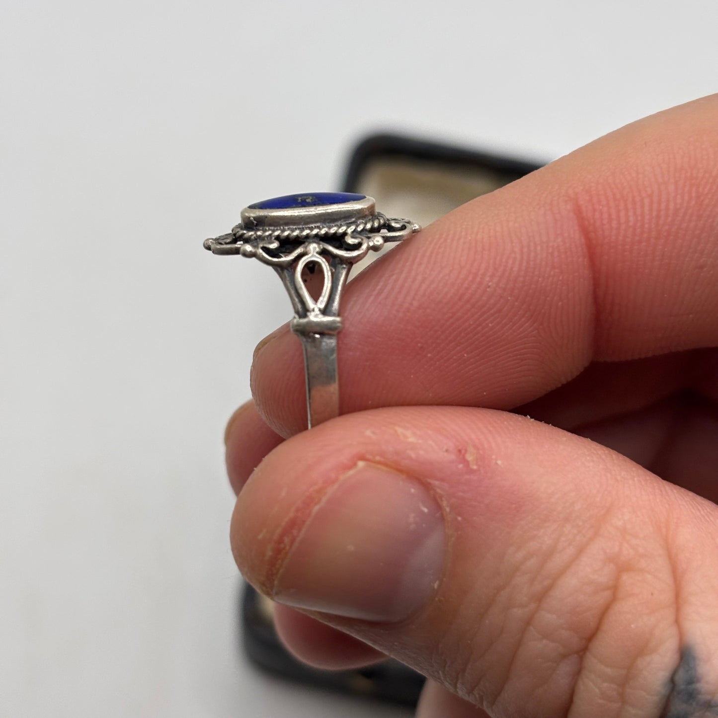 Silver Lapis Ring (L)