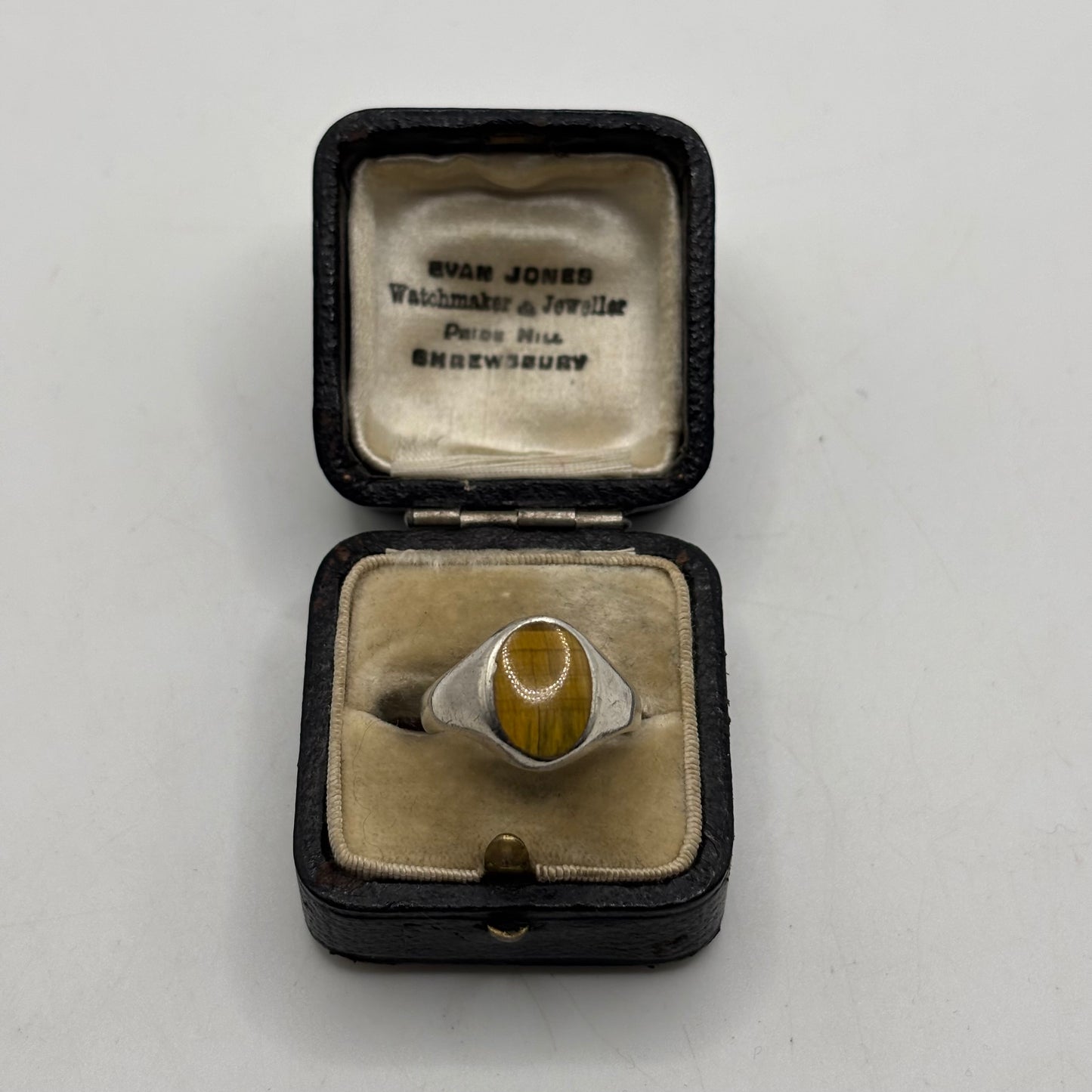 Silver Tigerseye Signet Ring