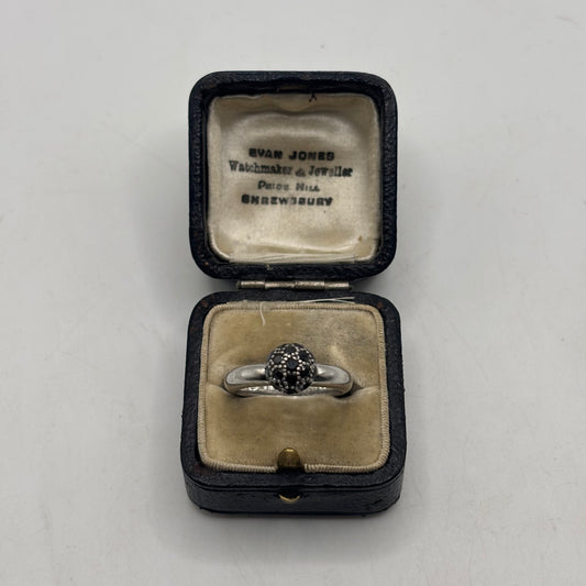Silver Black CZ Ti Sento Ring (N)