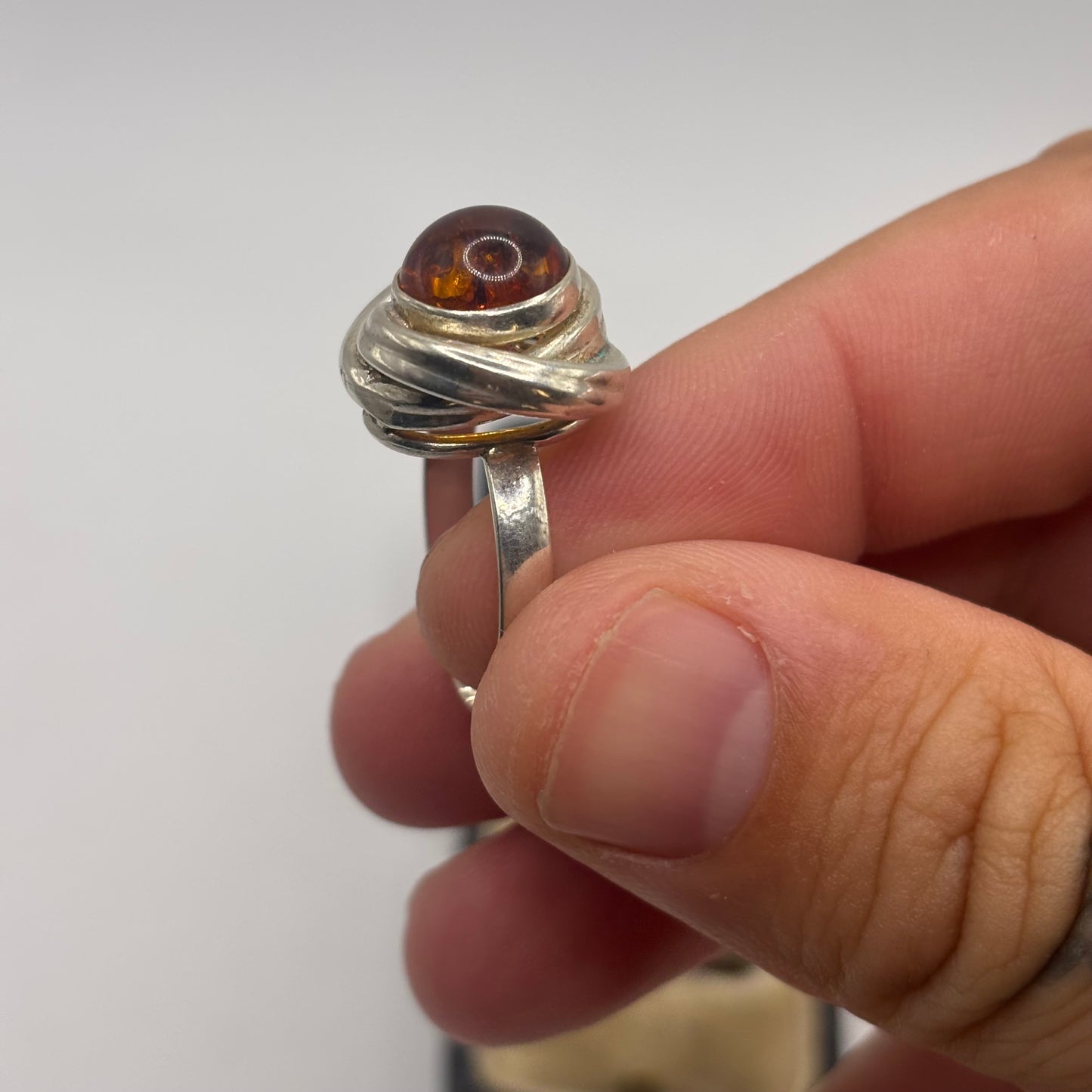 Silver Amber Ring (R)