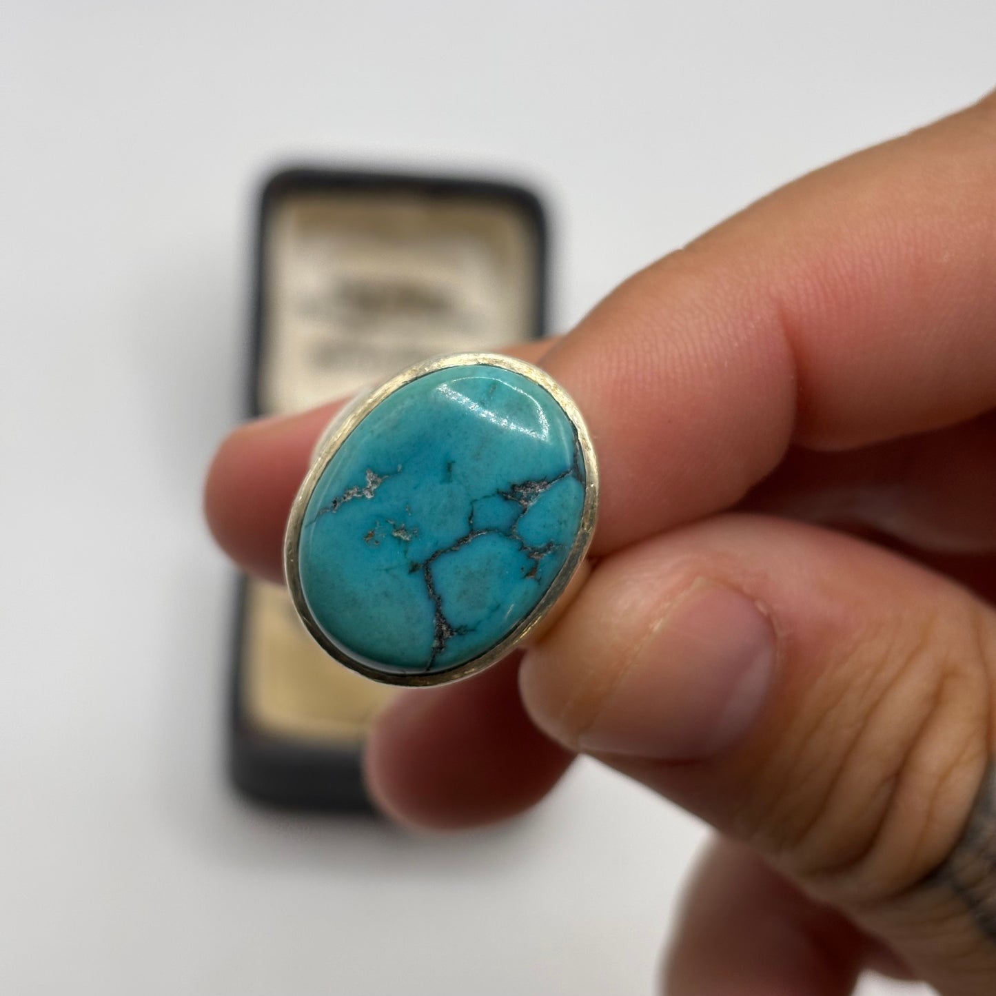 Silver Heavy Turquoise Ring (M)