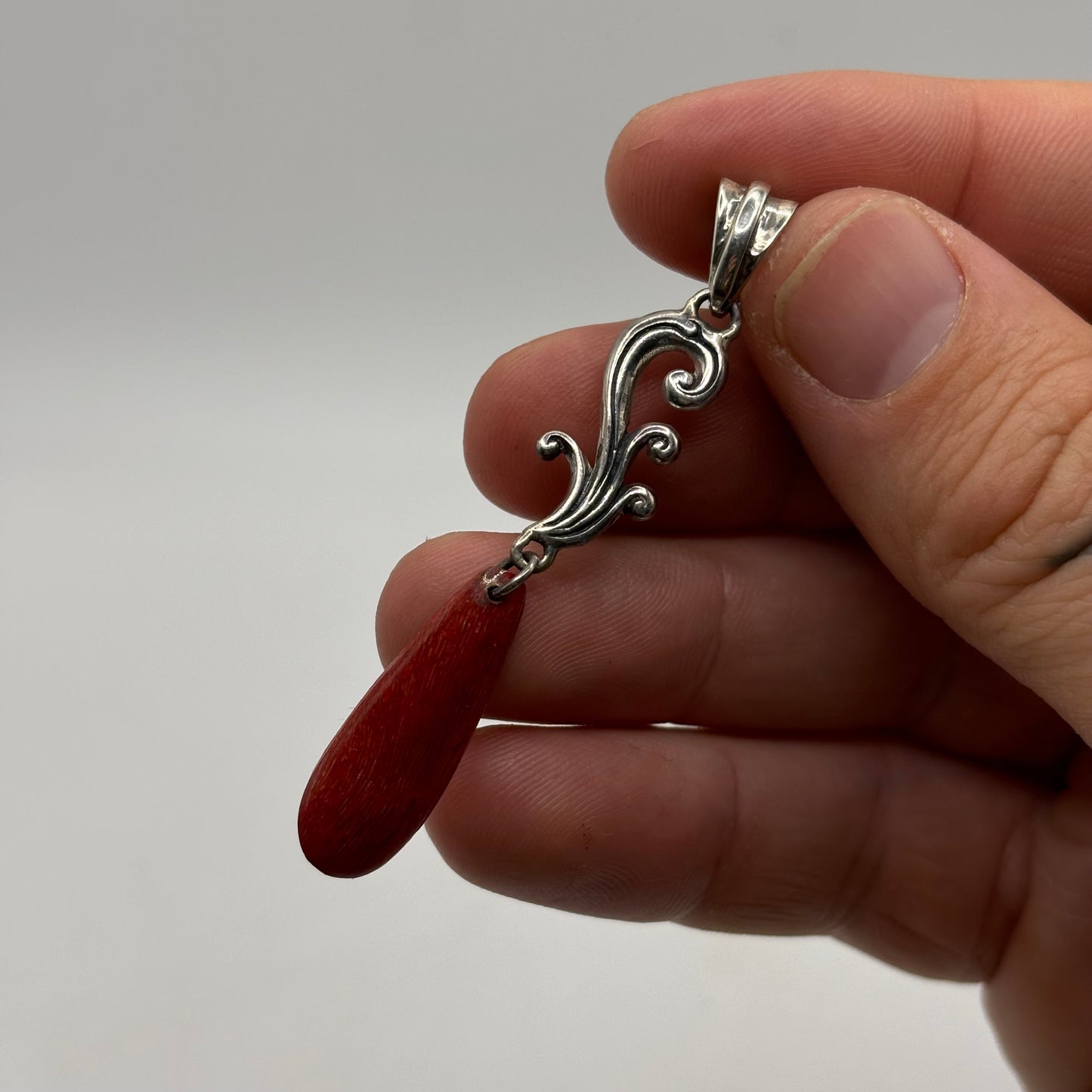 Silver Coral Pendant