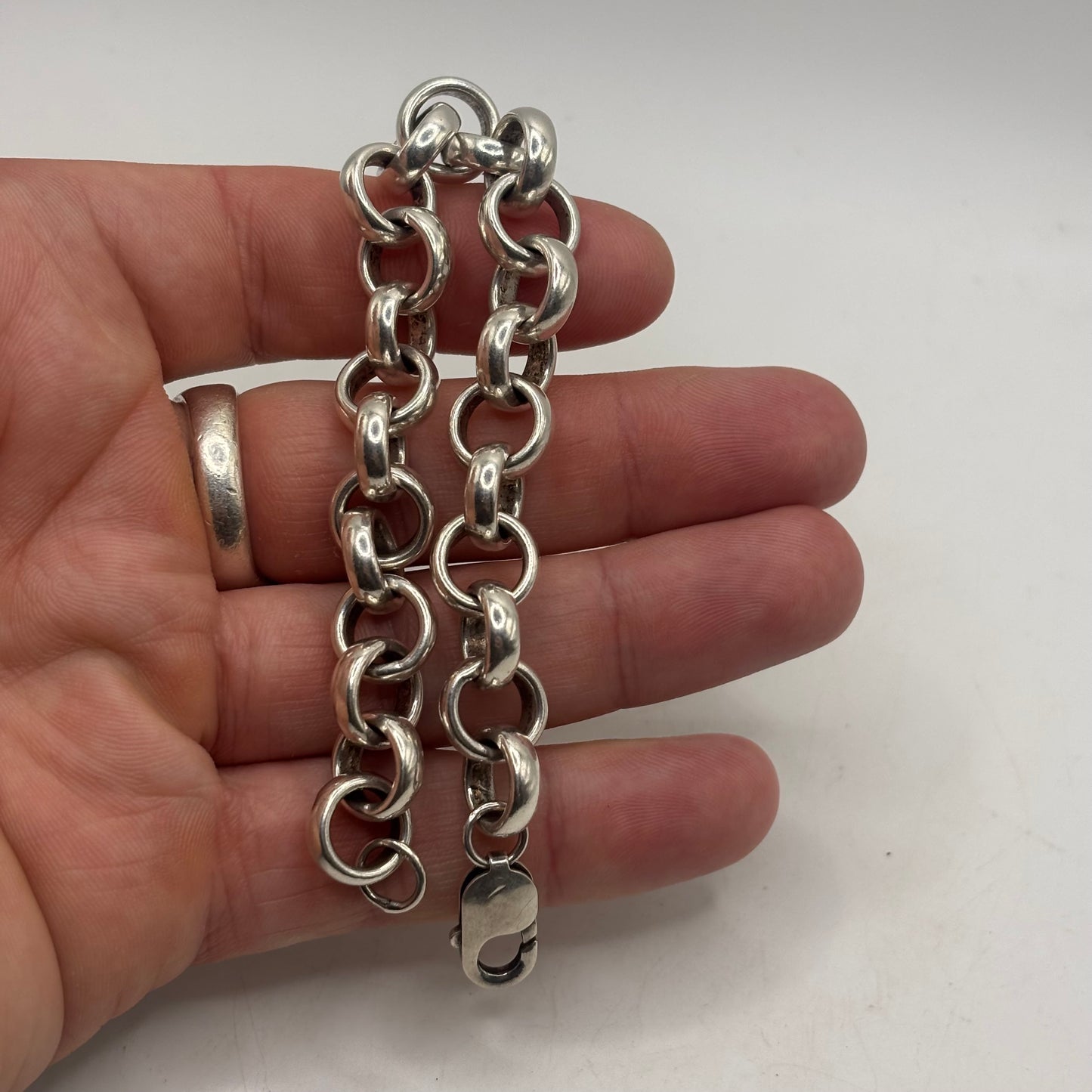 Silver 8” Heavy Solid Belcher Bracelet e