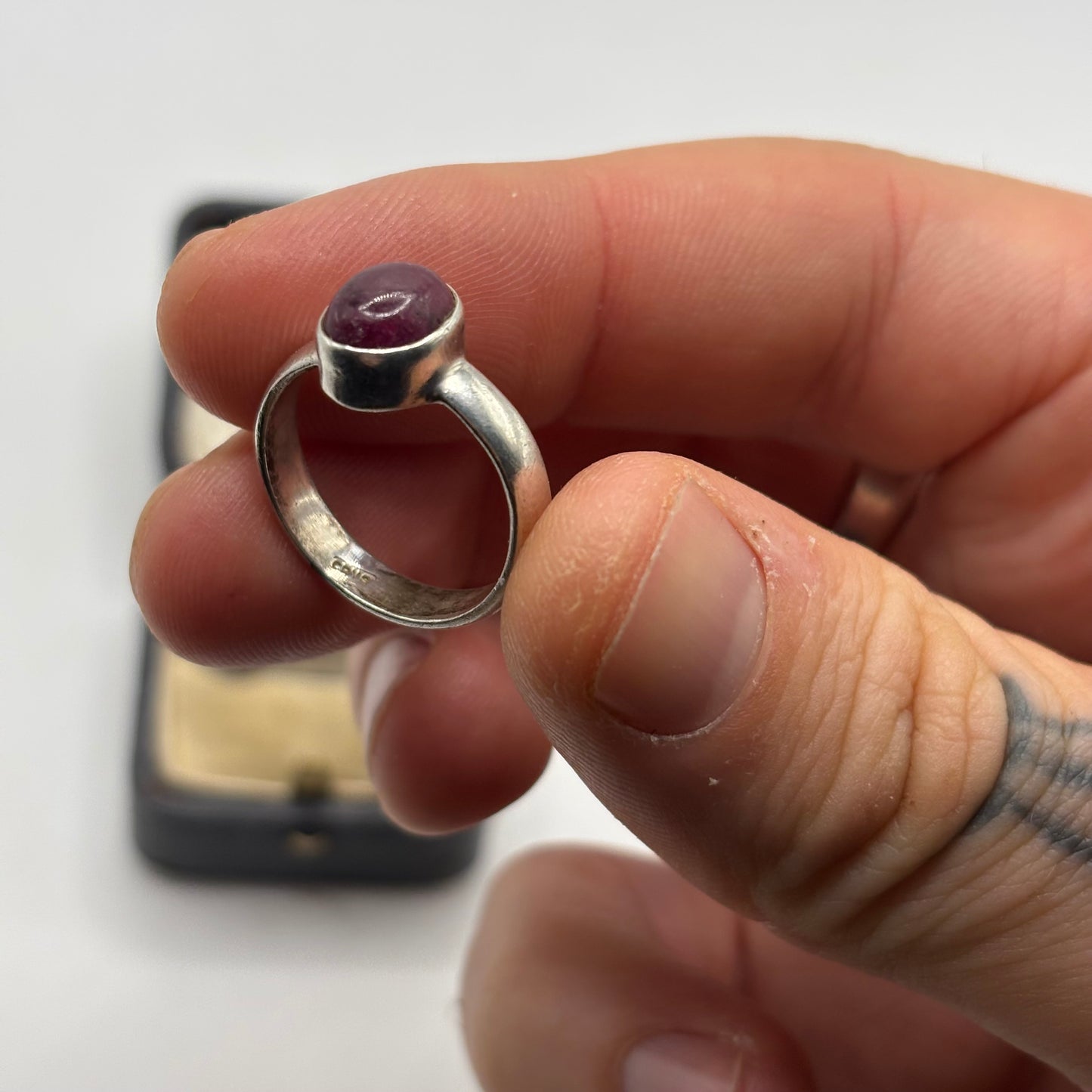 Silver Raw Ruby Ring