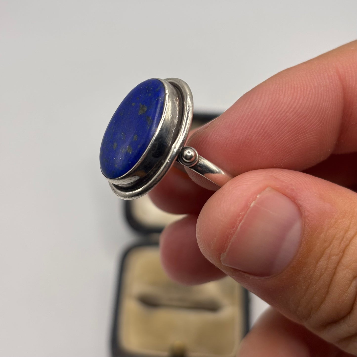 Silver Lapis Ring (Q)