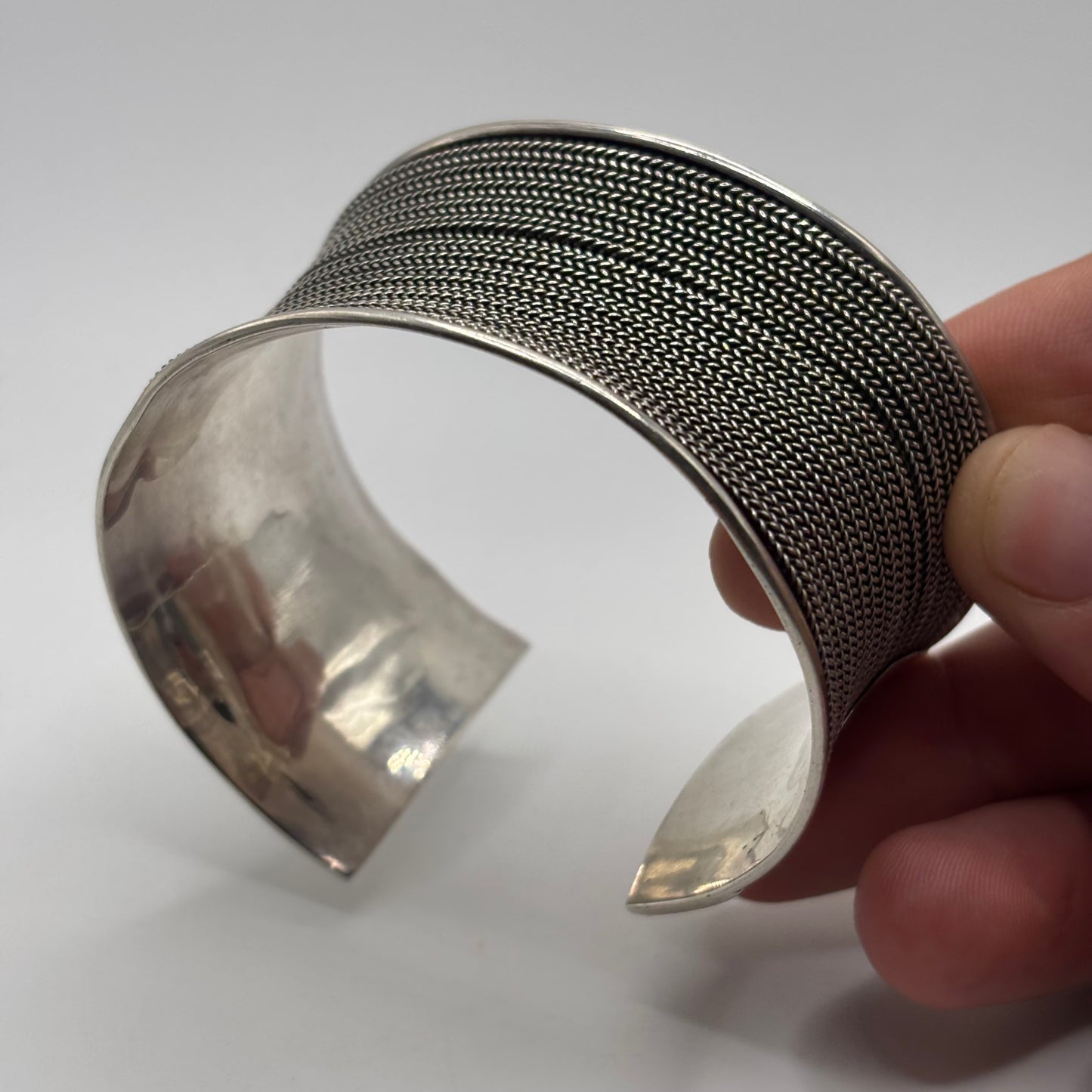 Silver Balinese Cuff Bangle