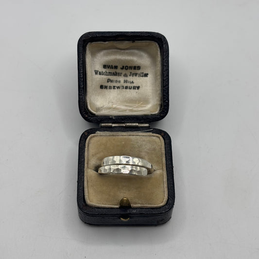 Silver Hammered Band Ring