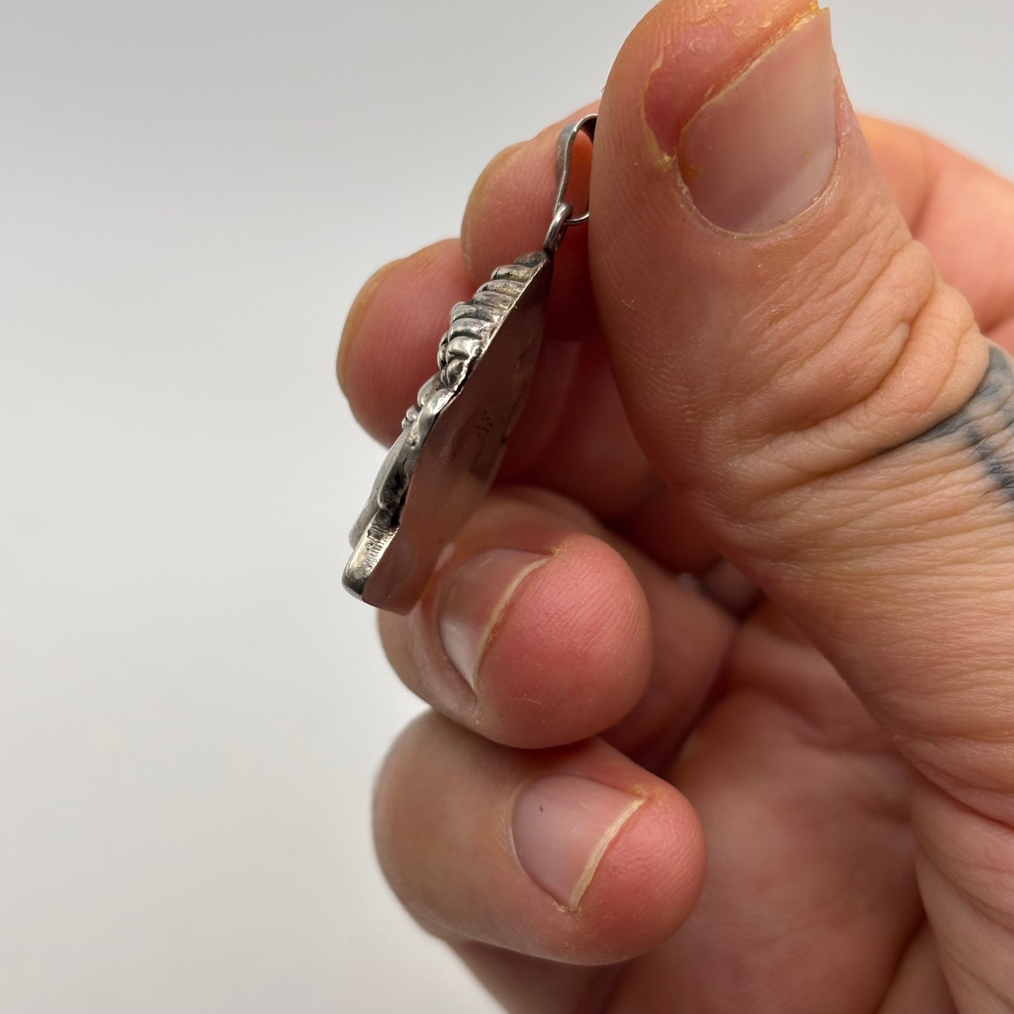 Silver Buddha Head Pendant