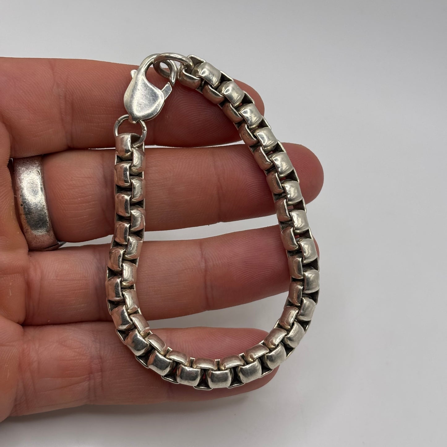 Silver 7.5” Heavy Box Link Bracelet