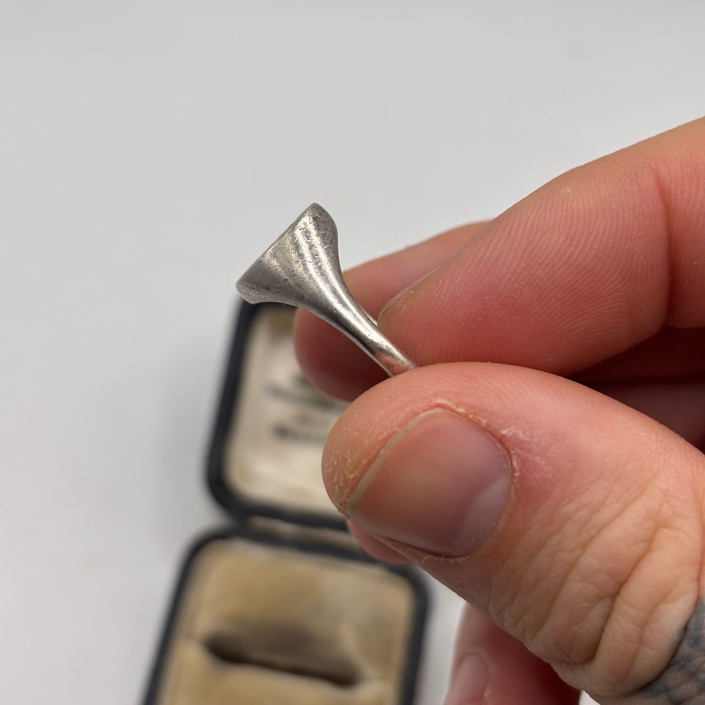 Silver Pandora Heart Signet Ring