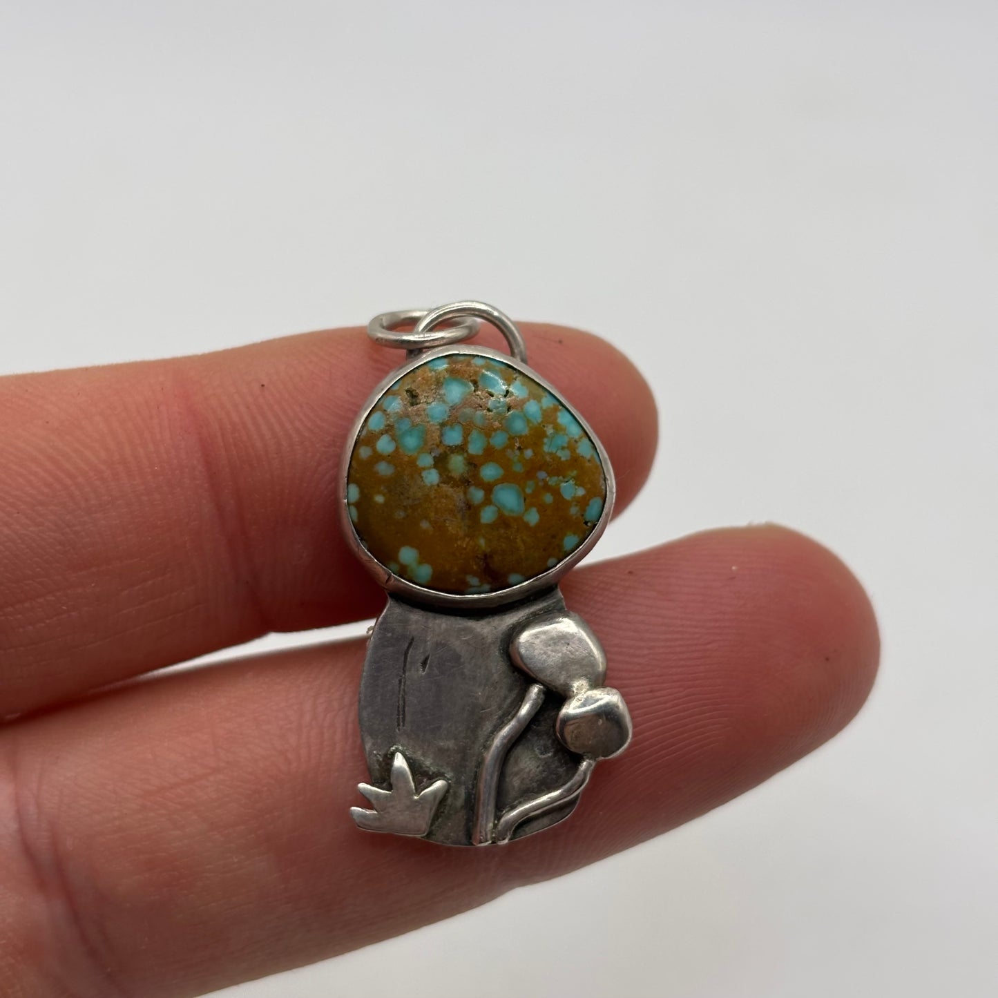 Silver Amazing Turquoise Mushroom Pendant
