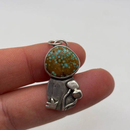 Silver Amazing Turquoise Mushroom Pendant