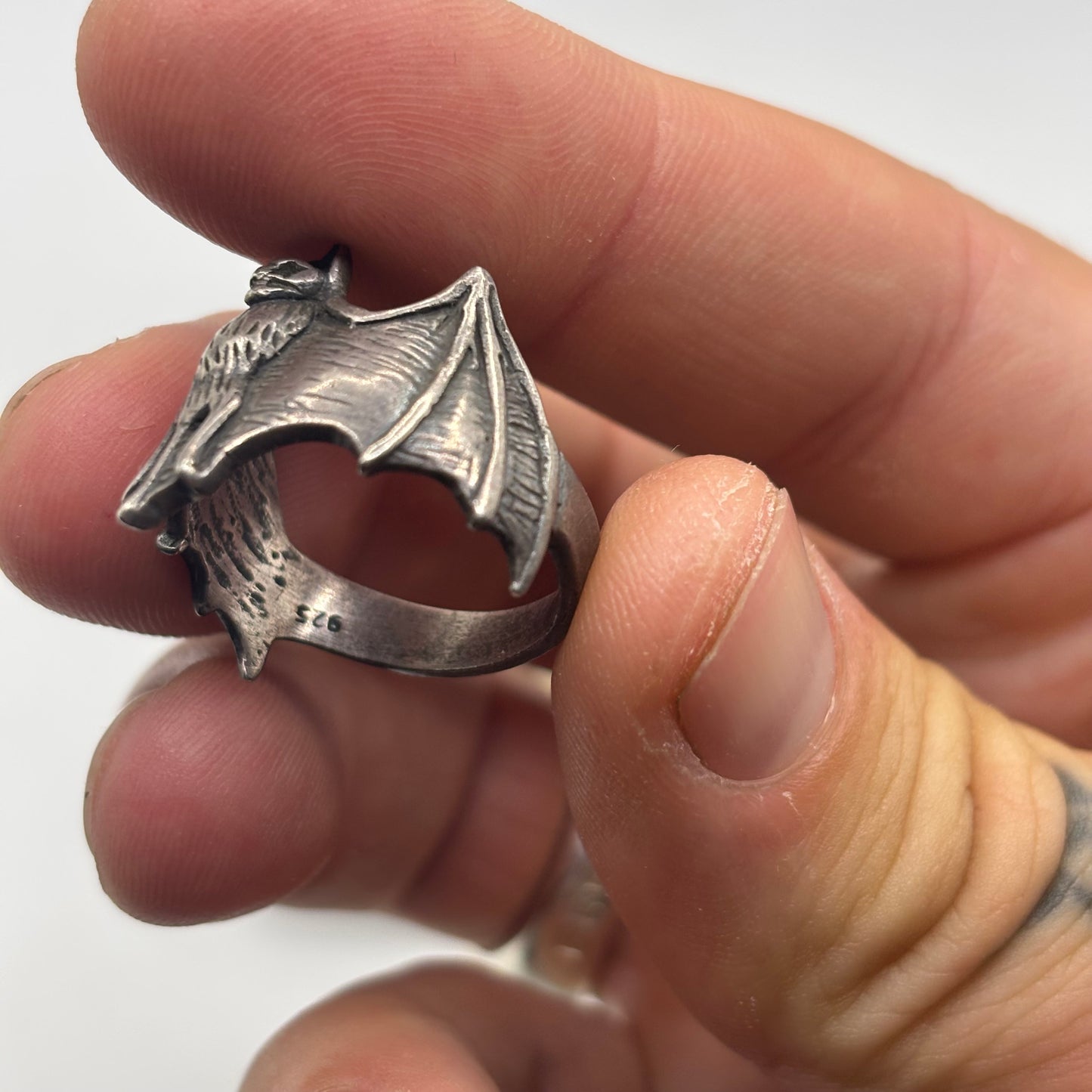 Silver Bat Ring