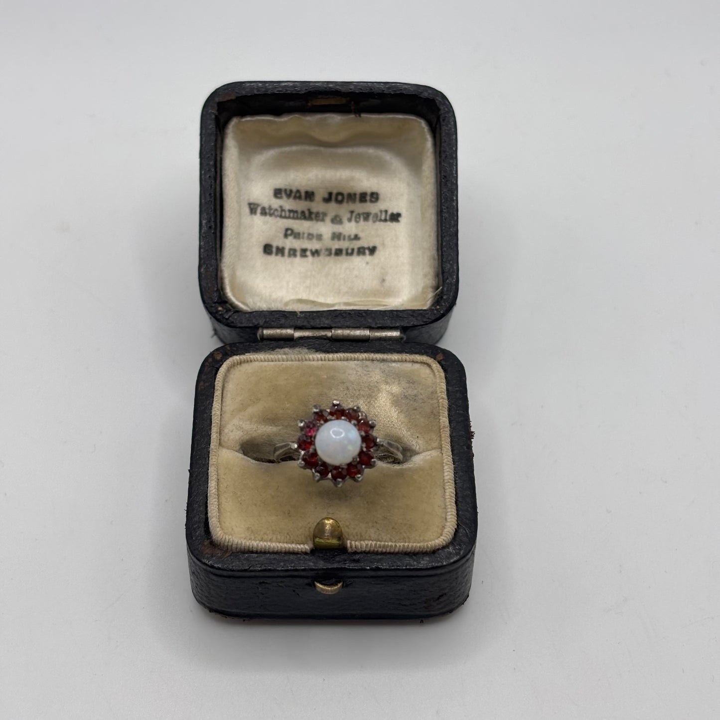 Silver Garnet & Opal Ring (K)