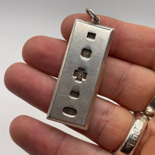Silver Heavy Ingot Pendant