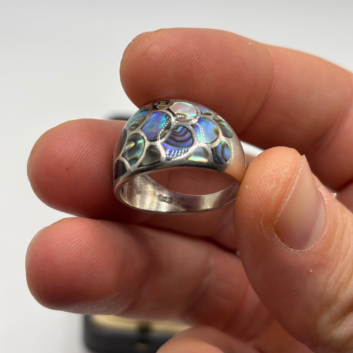 Silver Abalone Shell Ring