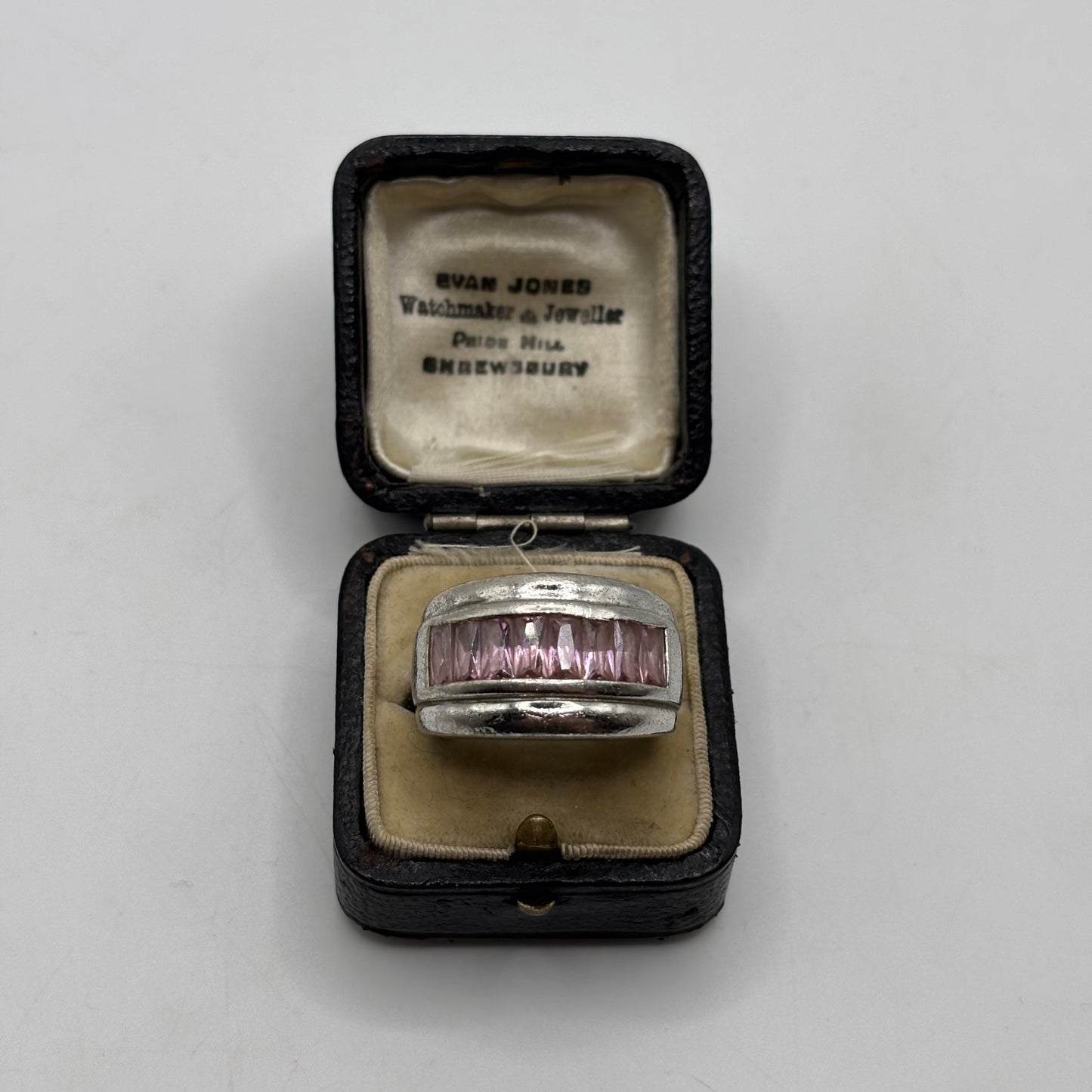 Silver Heavy Pink CZ Ring