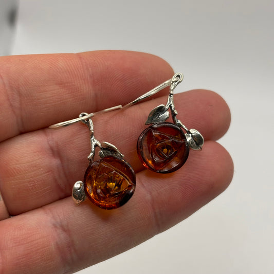Silver Rose Earrings