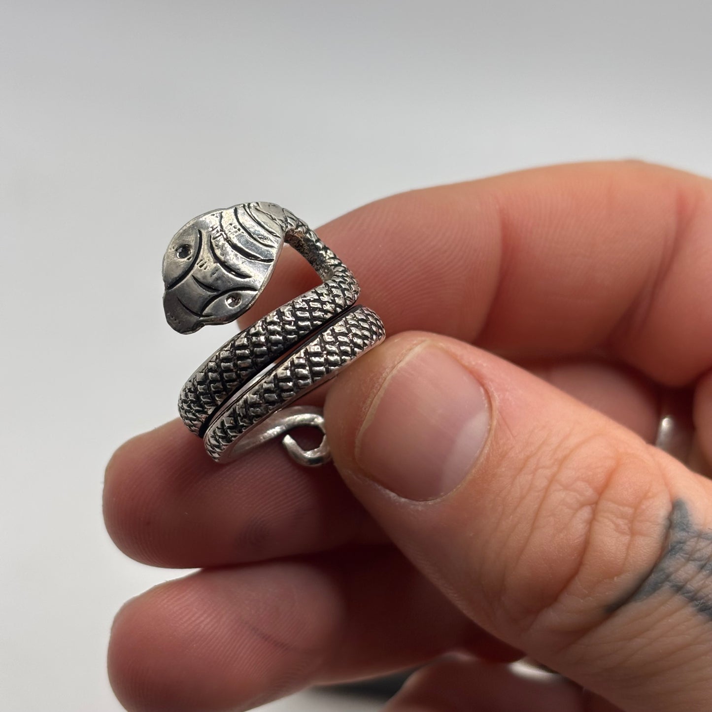 Silver Coiled Snake Ring