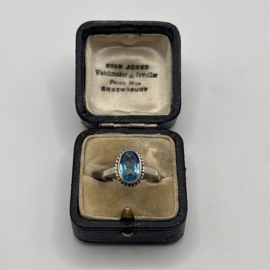 Silver Blue Topaz Ring (N)
