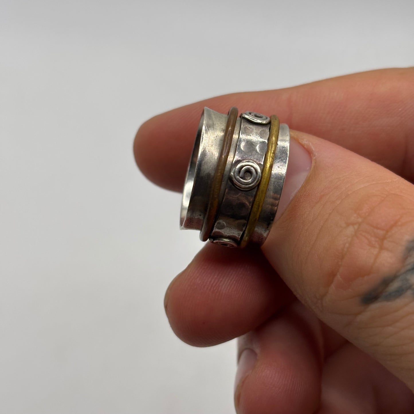 Silver Swirl Spinner Ring
