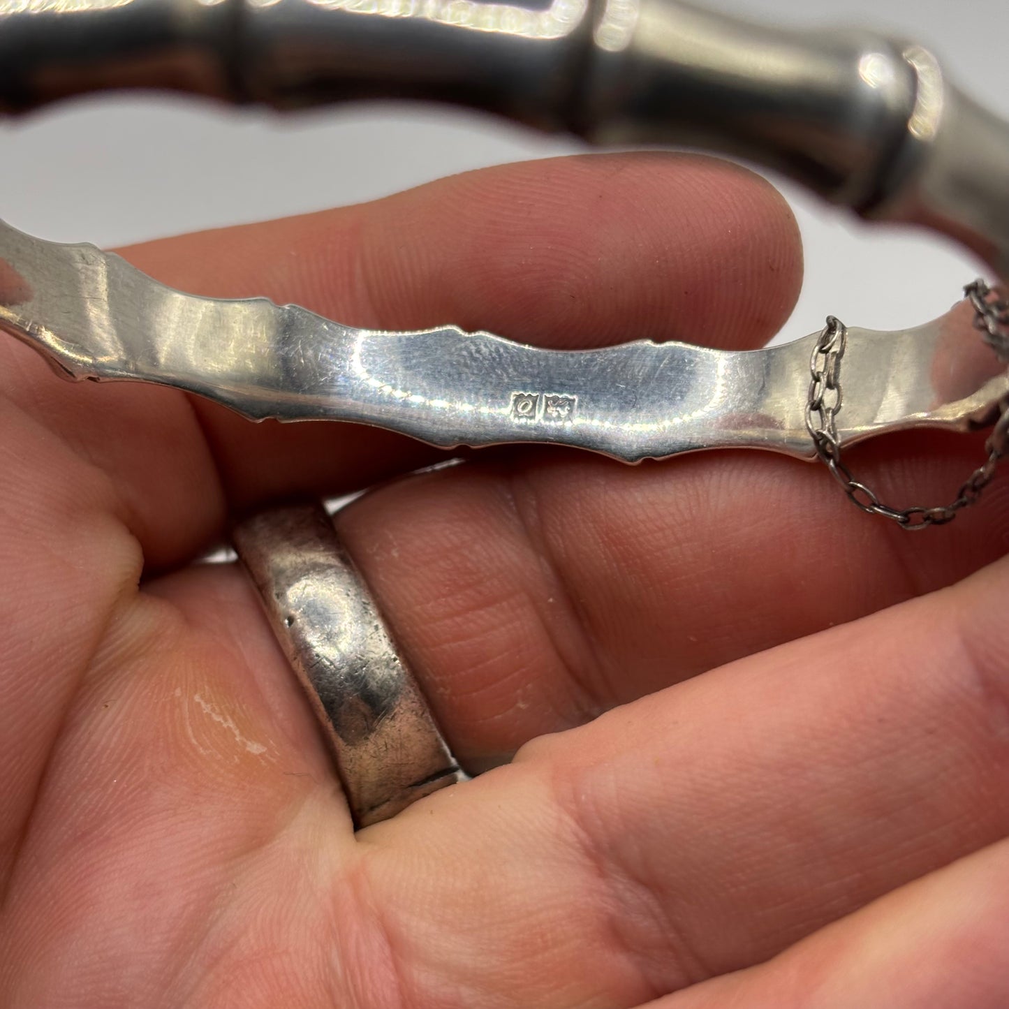 Silver Antique Bamboo Bangle