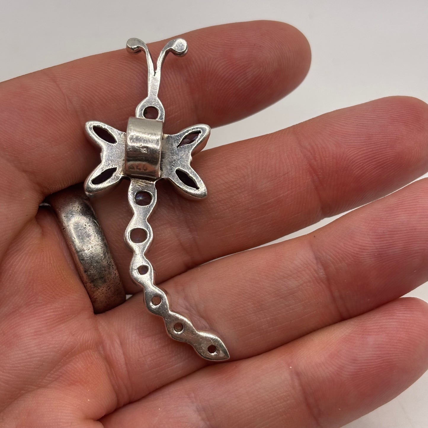 Silver Moonstone & Amethyst Pendant
