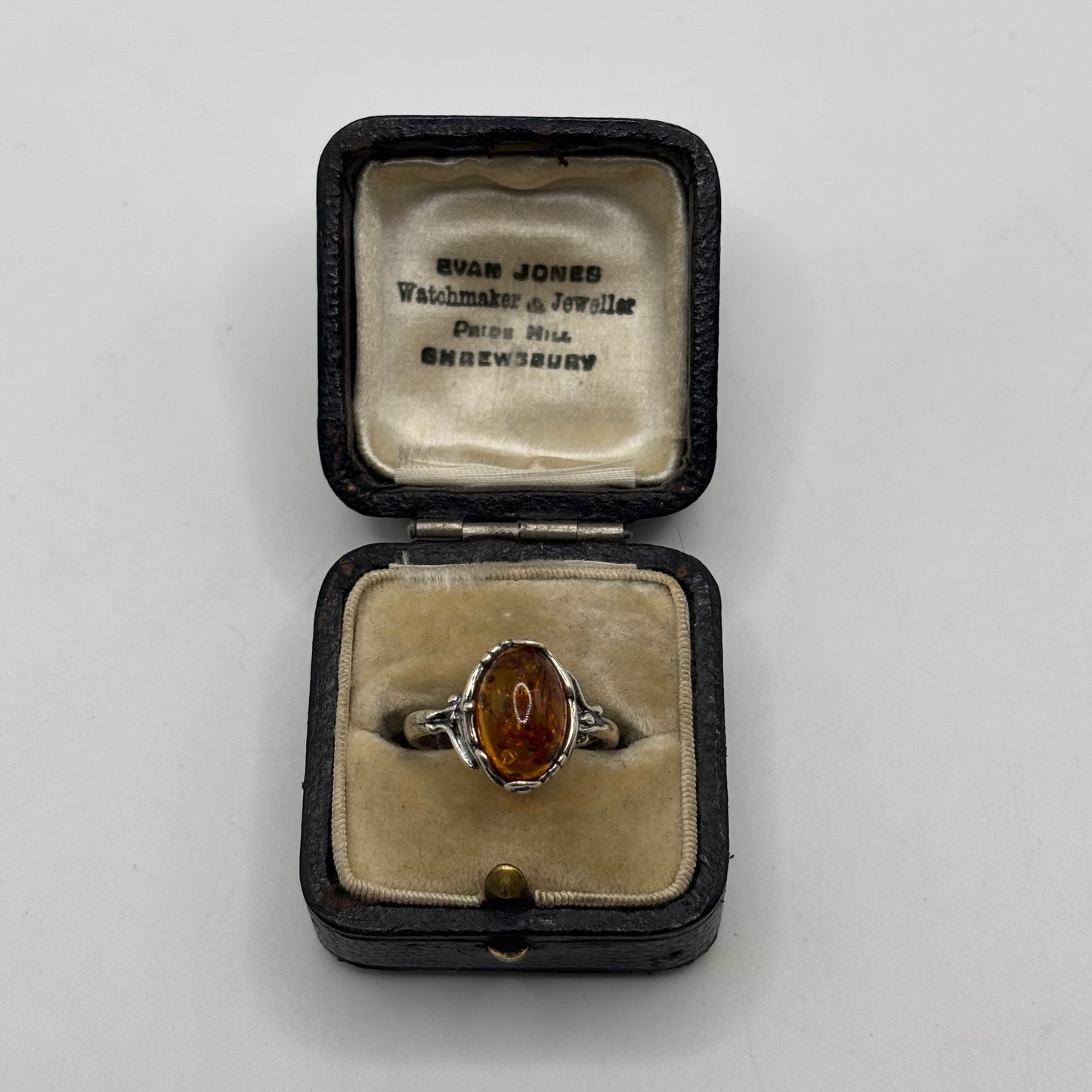 Silver Baltic Amber Ring
