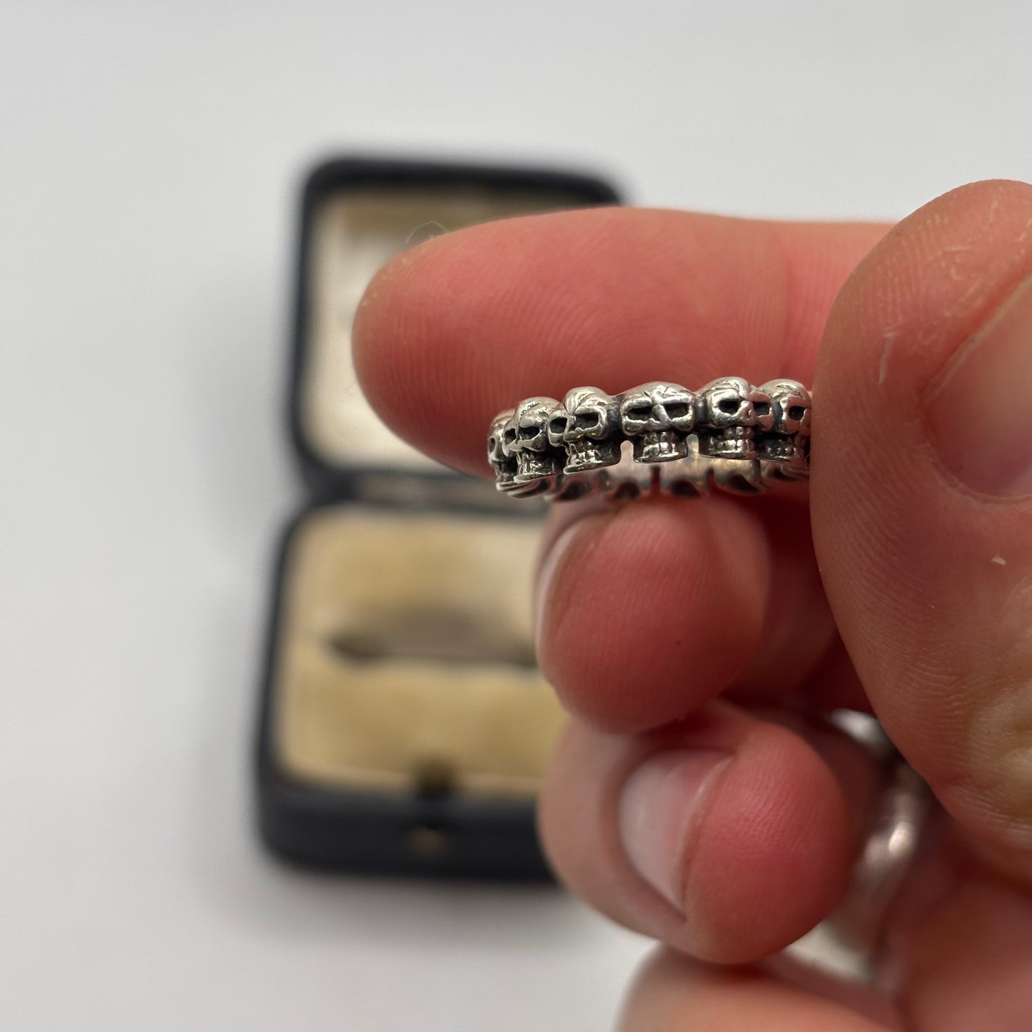 Silver Skull Band Ring