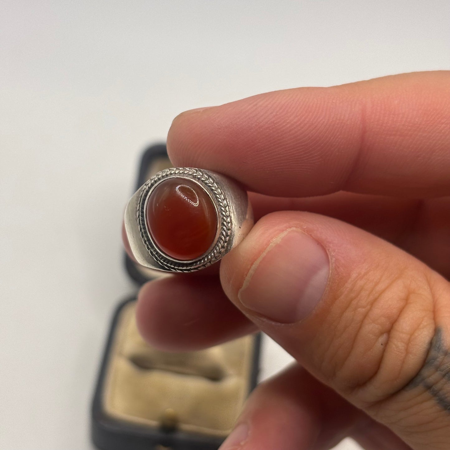 Silver Carnelian Ring (O)