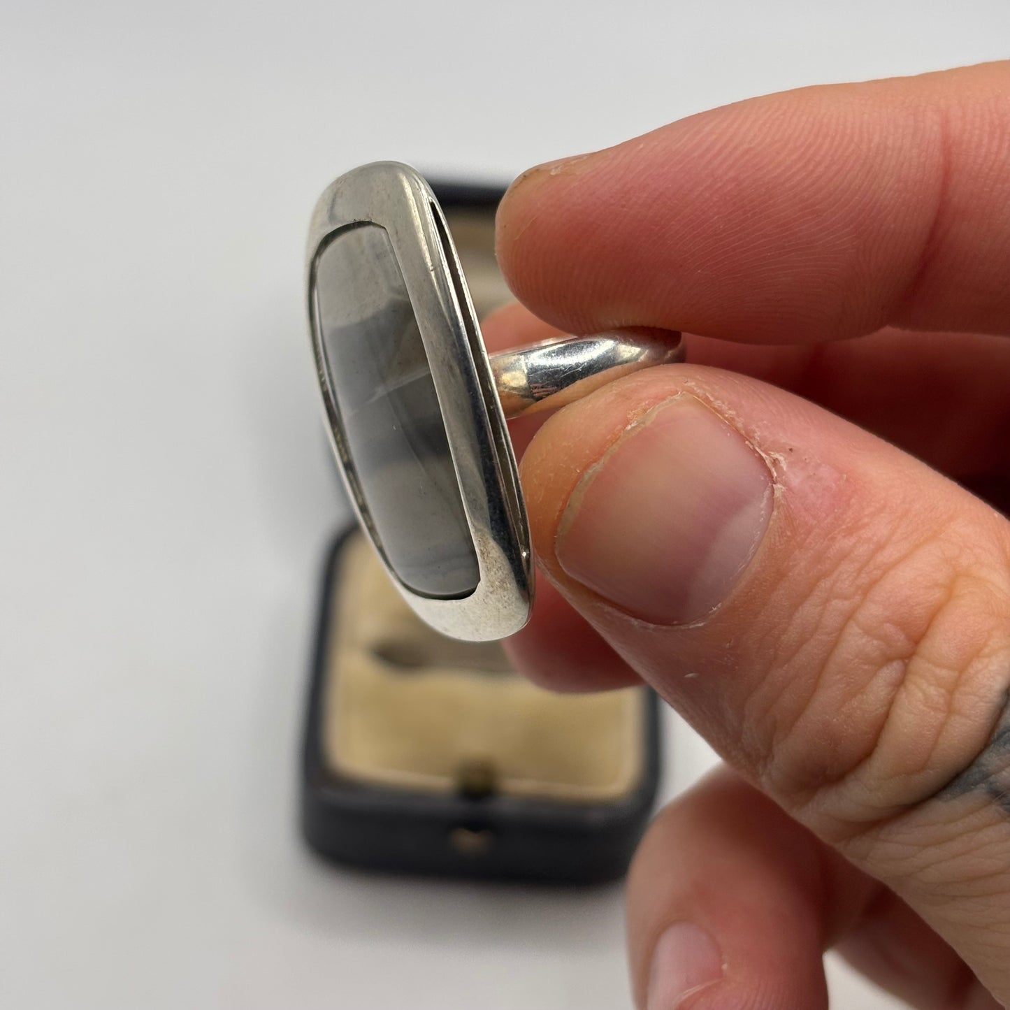 Silver Scenic Jasper Ring