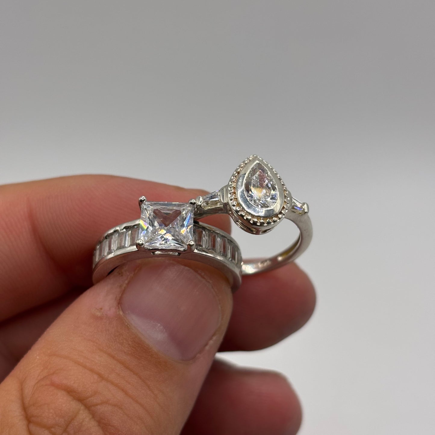 Silver 2x CZ Rings