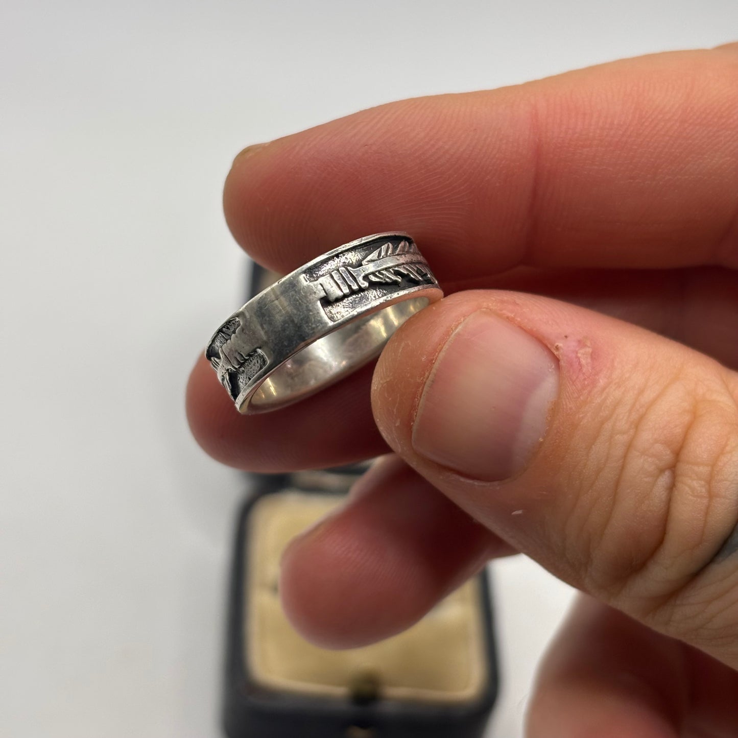 Silver Feather Band Ring