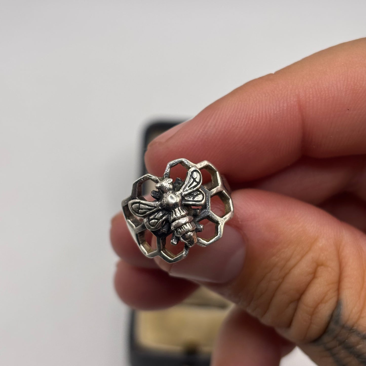 Silver Bee Ring (L)