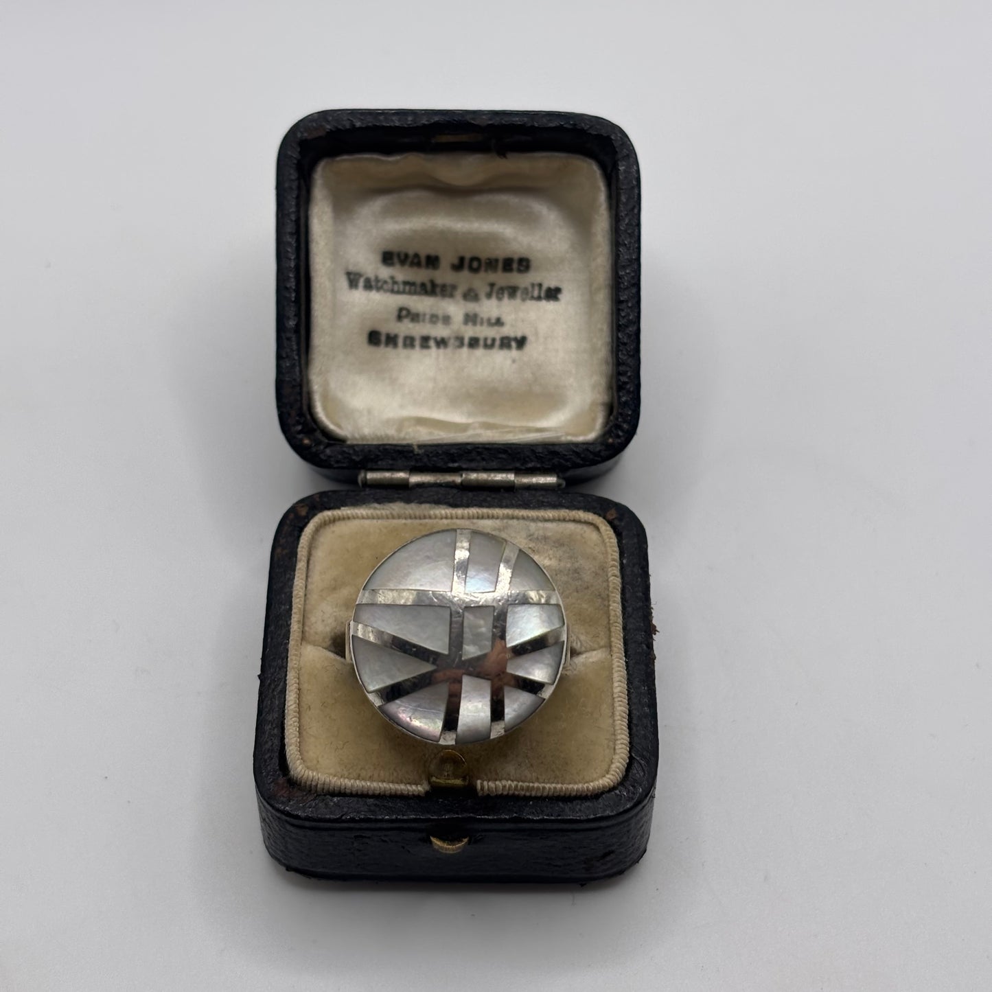 Silver Pearl Inlay Ring (M)