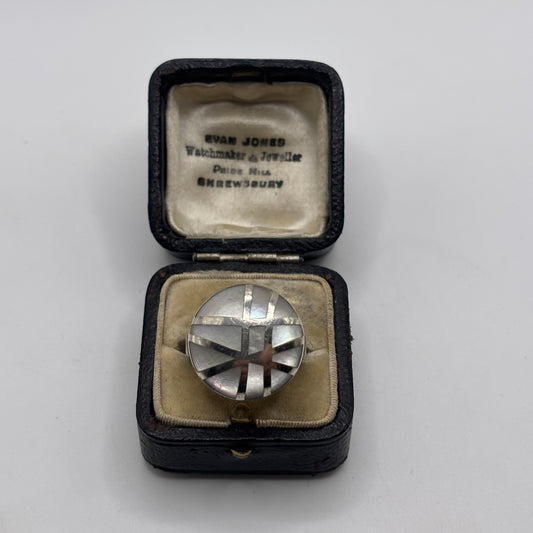 Silver Pearl Inlay Ring (M)
