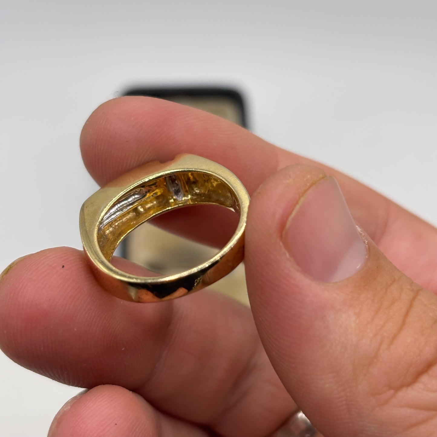 Silver Gold Plated Signet Ring (Q)
