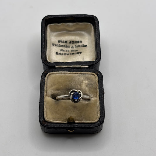 Silver Pandora Blue Stone Ring (N)